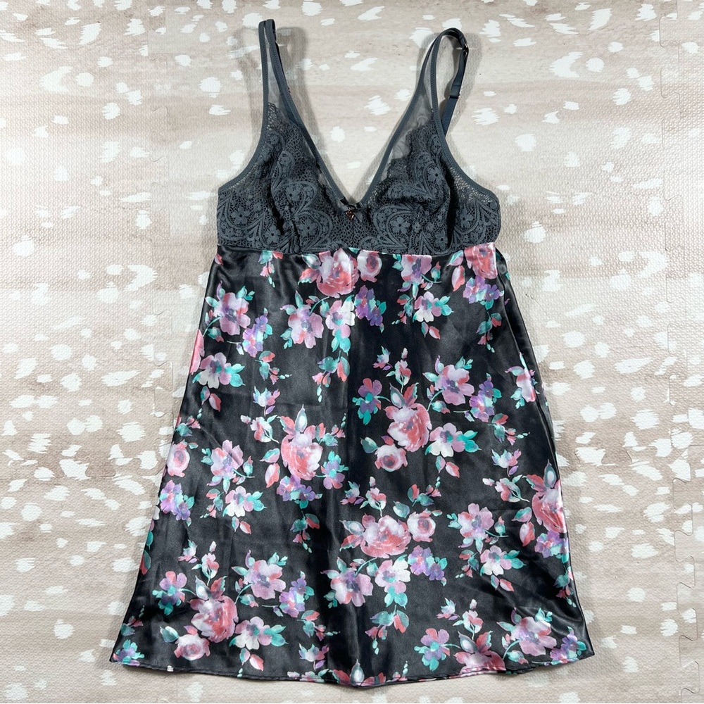 Thalia Sodi Intimates Floral Lace Trim Slip Dress Chemise Women Size XS